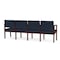 Lesro Lenox Wood 4 Seat Tandem Seating Wood Frame, Mahogany, RF Blueberry Upholstery LW4103 - alternate 2
